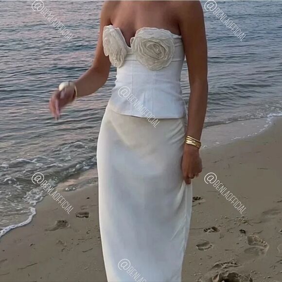 NWT ZARA STRAPLESS FLORAL TOP - Picture 5 of 16